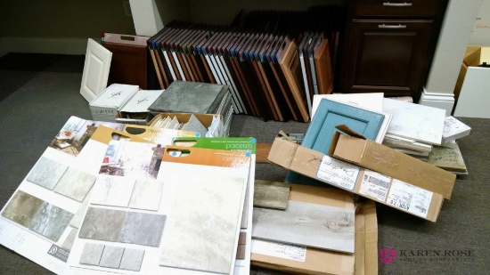 Large lot of cabinet door and floor samples