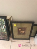 Mirror, and 3 framed prints