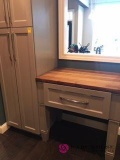 Farmhouse style cabinets with butcher block top