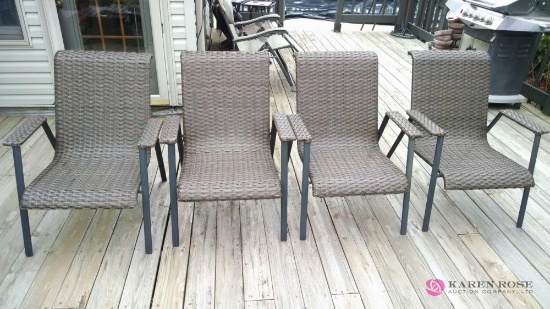 4 wicker style patio chairs