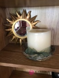 Decorative art Candle, mirror, in family room