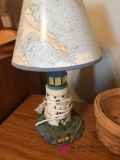 Lighthouse lamp, basket bedroom one