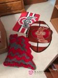 Ohio State rugs and Afghan bedroom one