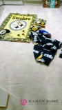 Pittsburgh Steeler robe, pillows and tapestry