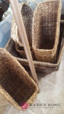 Household decorative baskets on back porch