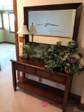 Sofa table, mirror in hall