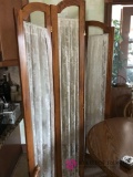 Oak and lace room divider