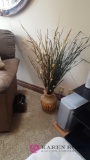 Decorative wicker vase in family room