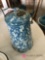 Vintage blue granite ware pot with lid