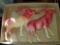 Pair of Pink Plastic Reindeer