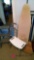 Two step step ladder, ironing board, Walker, broom and more