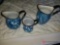 Three Graniteware Creamers