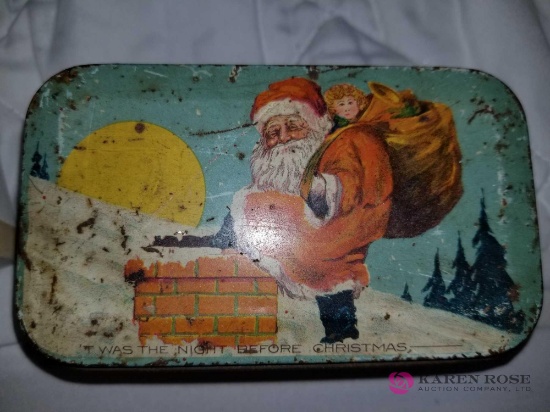 Lot of 2 Metal Christmas Boxes