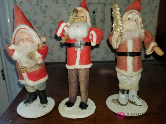 Lot of three vintage Santas