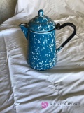 Vintage Blue granite ware coffee pot