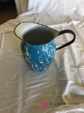 8 1/2 inch vintage granite ware water pitcher