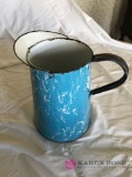 Vintage light blue granite ware pitcher