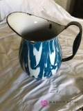 Then inch granite ware blue pitcher