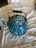 Vintage blue granite ware coffee pot