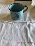 Vintage Child?s blue granite ware cup