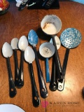 Granite ware spoons and ladle