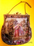 Vintage purse with design on fabric