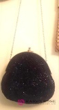 Vintage black beaded purse