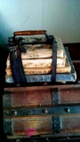 Vintage book carrier with books