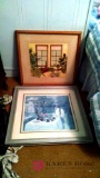 Two framed pictures