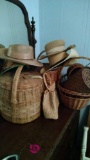 Lot of baskets and hats