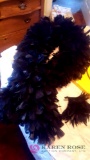 Black boa and hair piece