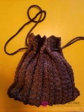 Vintage brown rope purse