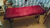 Vintage wrought iron and cushioned seat