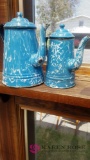 2 vintage graniteware pitchers