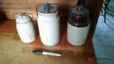 3 crock jars