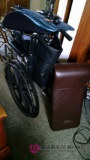 Two wheel chairs and back massager