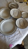 6 small Graniteware plates