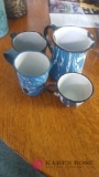 4 Graniteware mugs