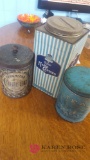 Vintage tea and coffee canisters