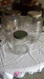 Three large jars with lids