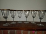 Lot of 6 gold rimmed glasses