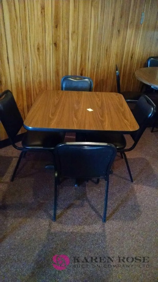 36 by 36 table with four chairs