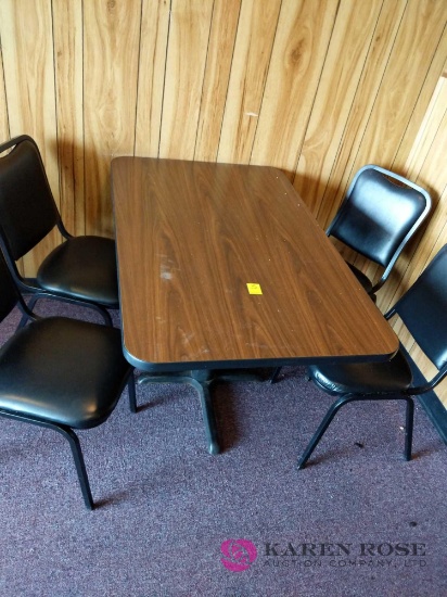 Brown table and 4 chairs