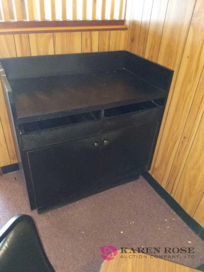 Wooden black storage cabinet