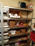 Metal shelving unit and contents