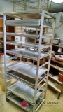 commercial Metal rolling rack with trays