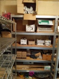 Metal shelving unit and contents