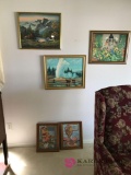 7 Framed paintings