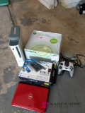 Incomplete XBox 360, misc controllers, Dell mini laptop