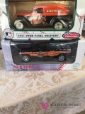 Two diecast cars, Baltimore orioles